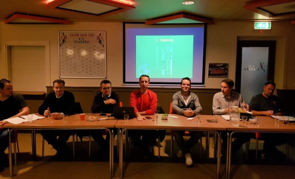 Het bestuur tijdens de jaarvergadering 2018